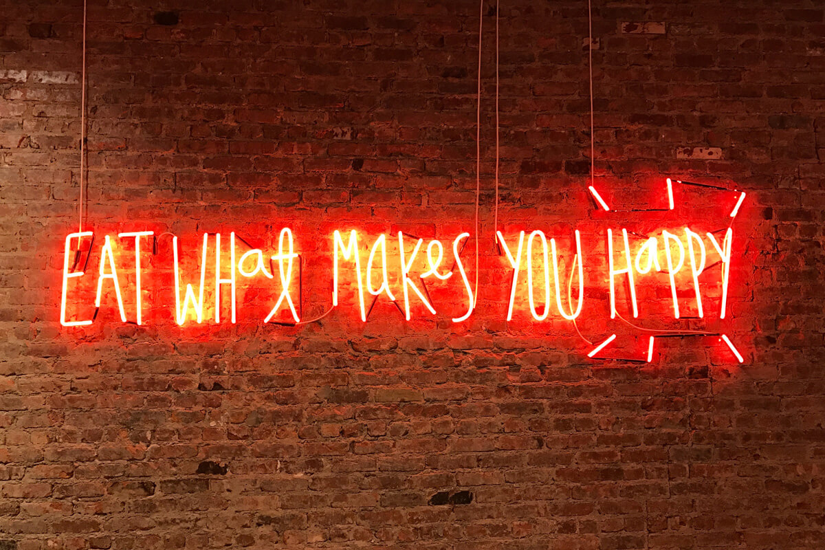 Neonschrift zu Diäten